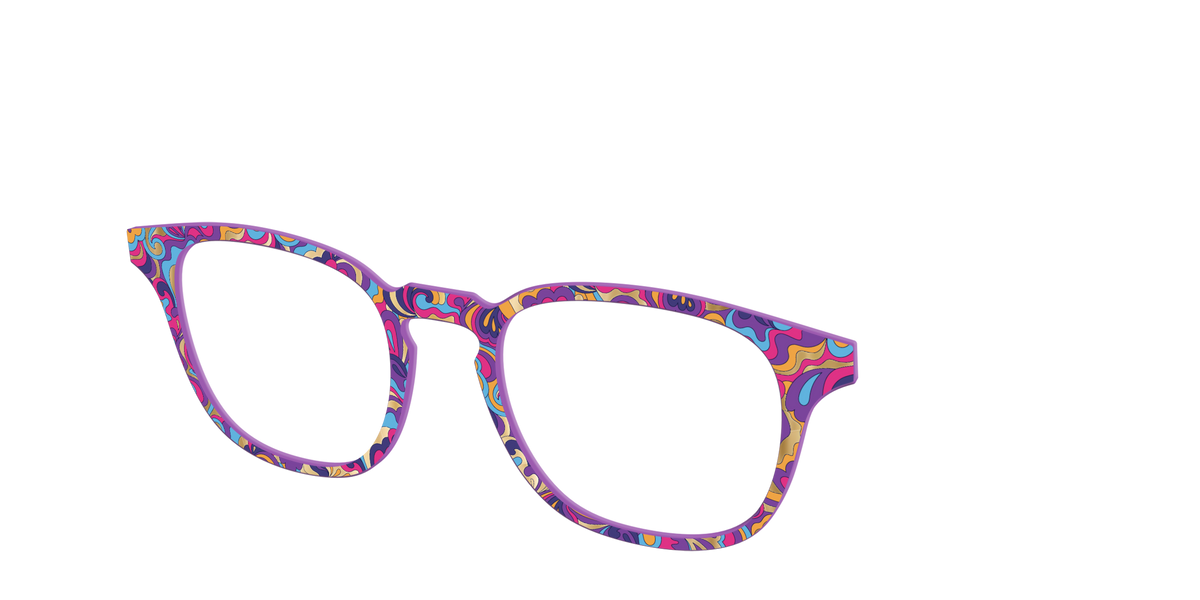 The Flower Power Paisley with Gold Foil - Angle Top Image - Pair Eyewear