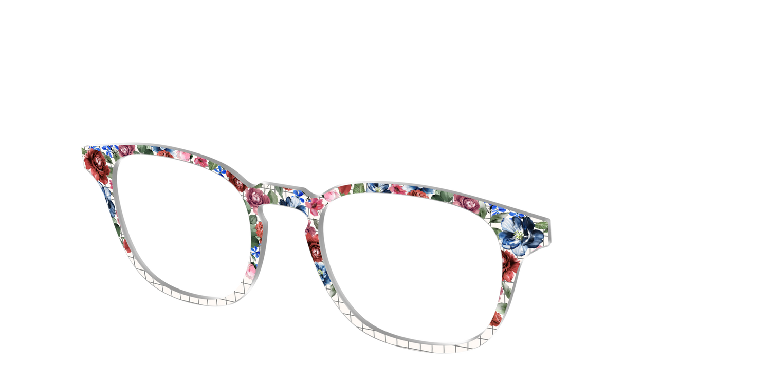 The Graph Paper Floral - Angle Top Image - Pair Eyewear