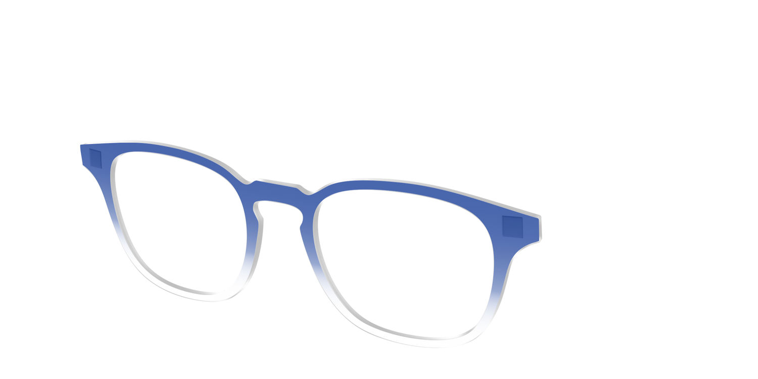 The Indigo Gradient Crystal - Angle Top Image - Pair Eyewear