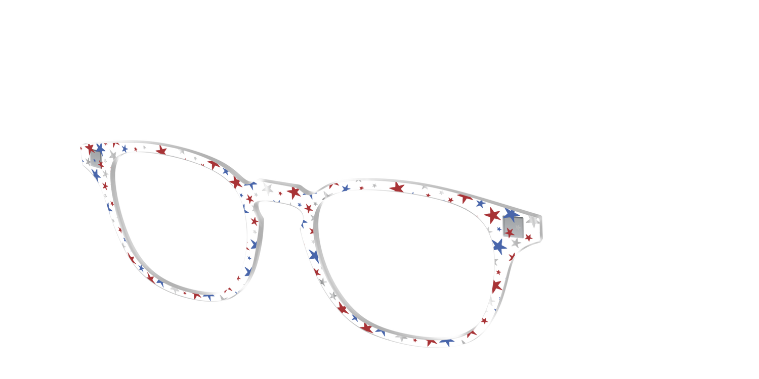 The Multi Stars Crystal with Silver Foil - Angle Top Image - Pair Eyewear