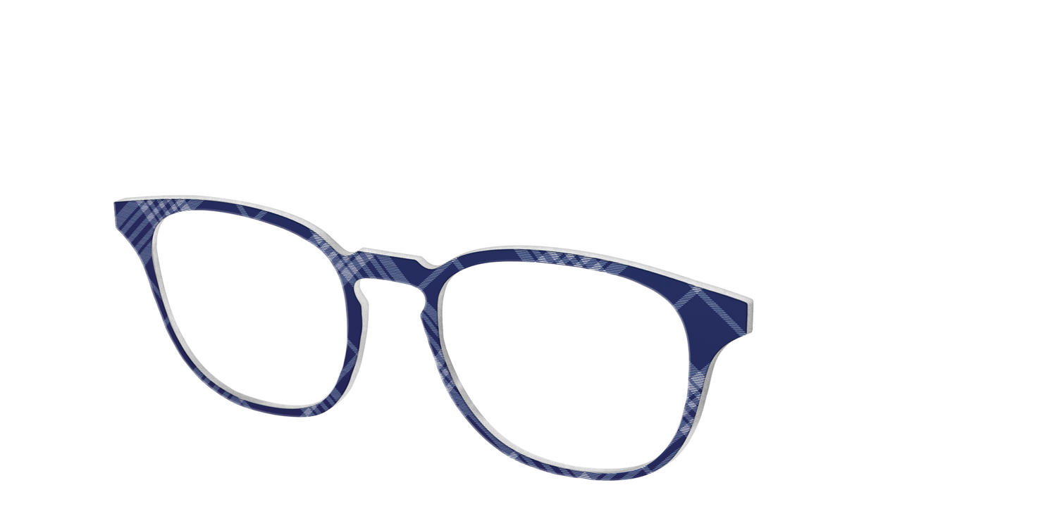 The Navy Twill Plaid - Angle Top Image - Pair Eyewear