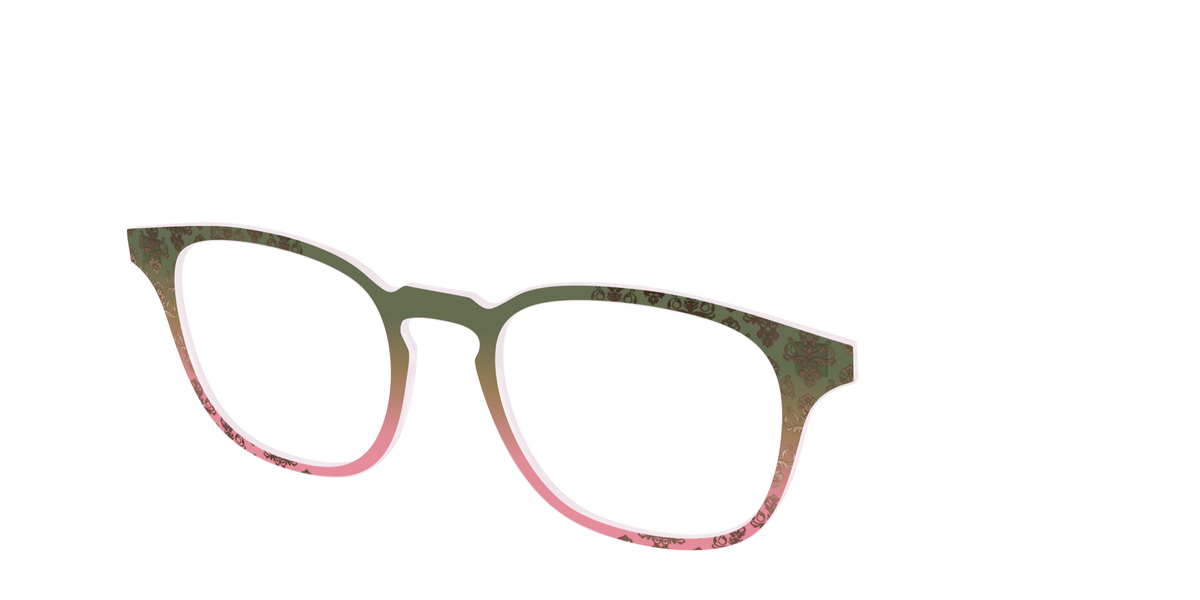 The Olive to Rose Trellis with Champagne Foil - Angle Top Image - Pair Eyewear