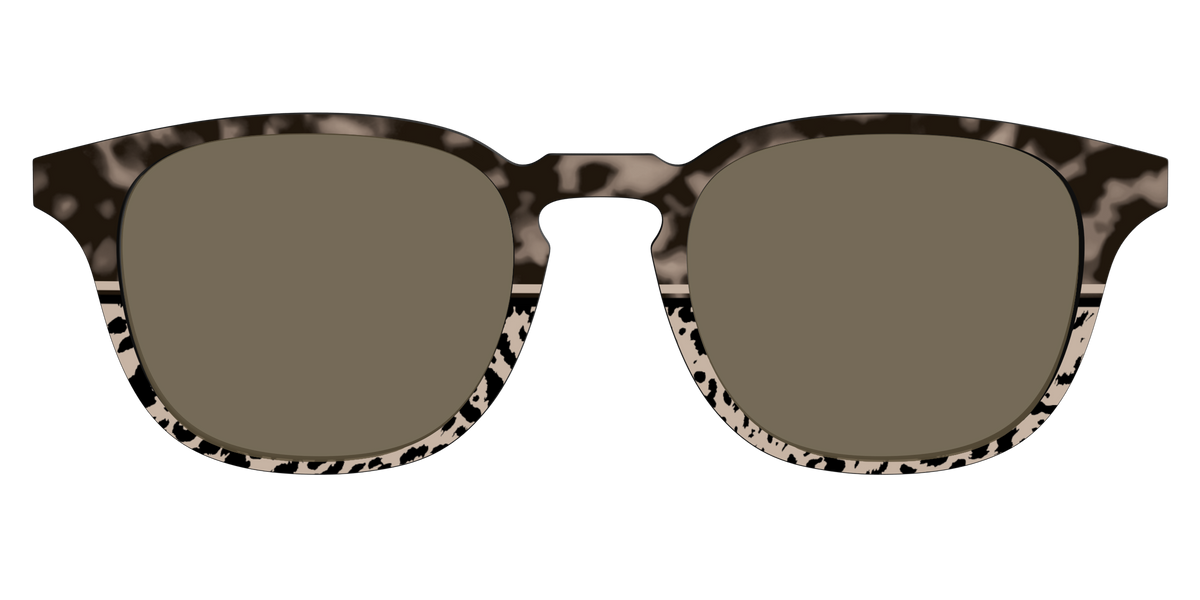 The Polarized Ink Blot Tortoise Split Sun Top - Front Top Image - Pair Eyewear