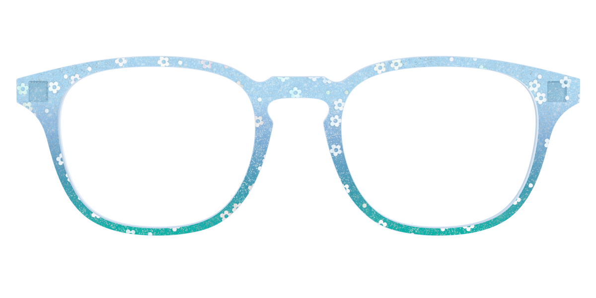 The Sky Blue Crystal with Daisy Glitter - Front Top Image - Pair Eyewear