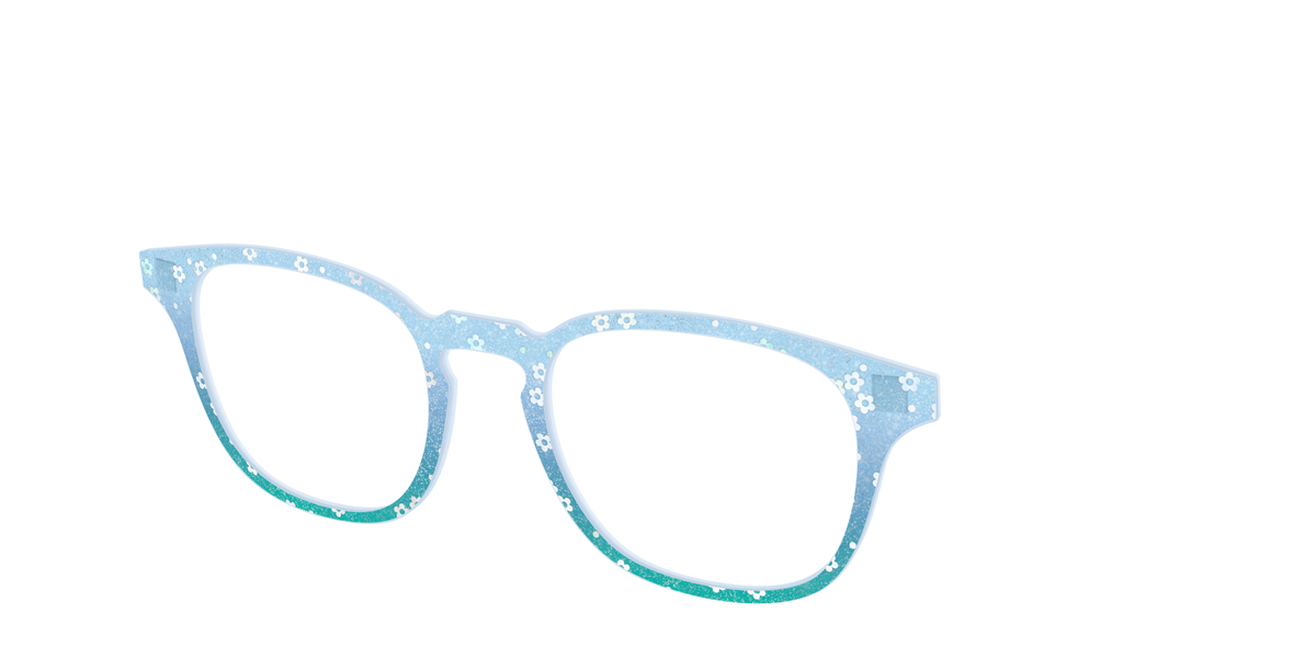 The Sky Blue Crystal with Daisy Glitter - Angle Top Image - Pair Eyewear