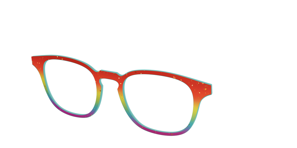 The Spectrum Gradient with Gold Flakes - Angle Top Image - Pair Eyewear