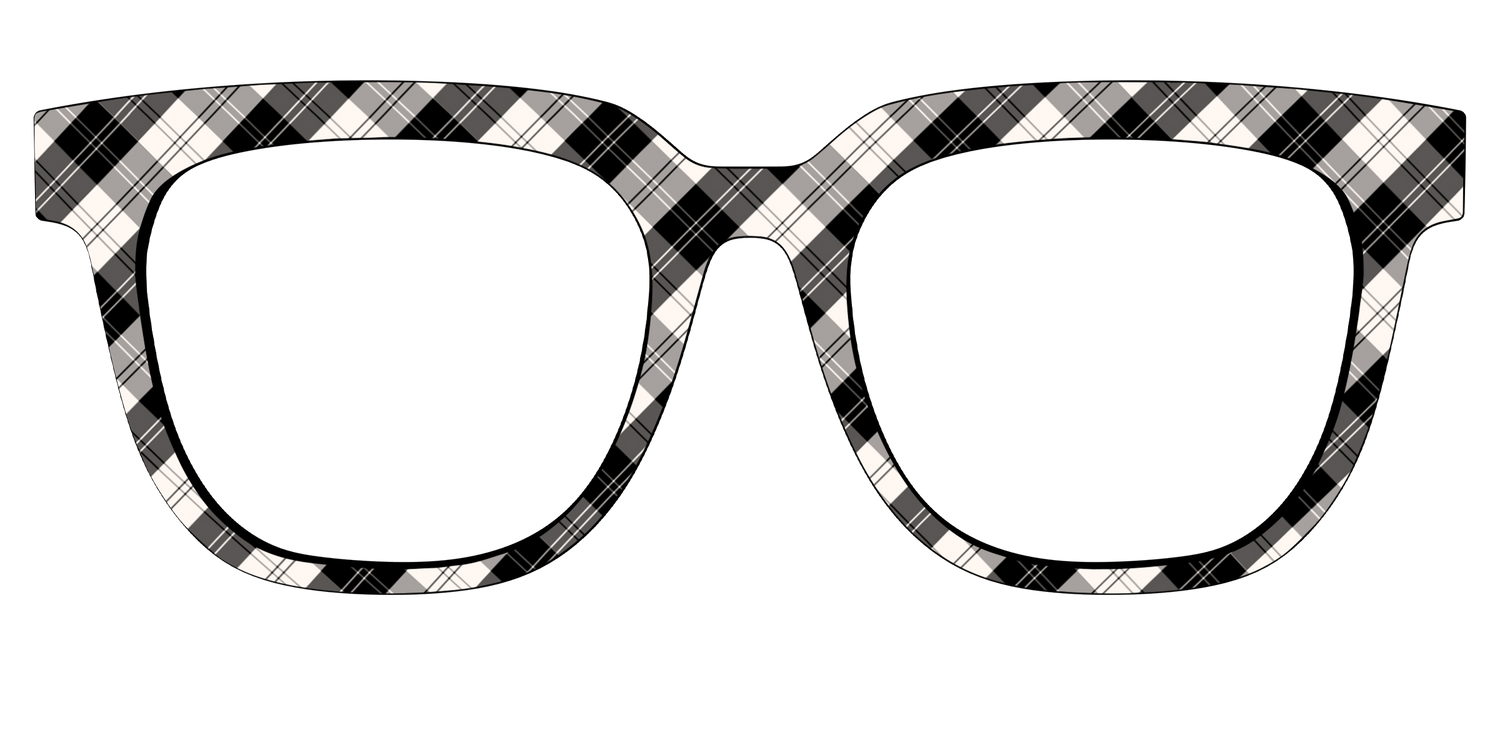 The B&W Plaid - Front Top Image - Pair Eyewear