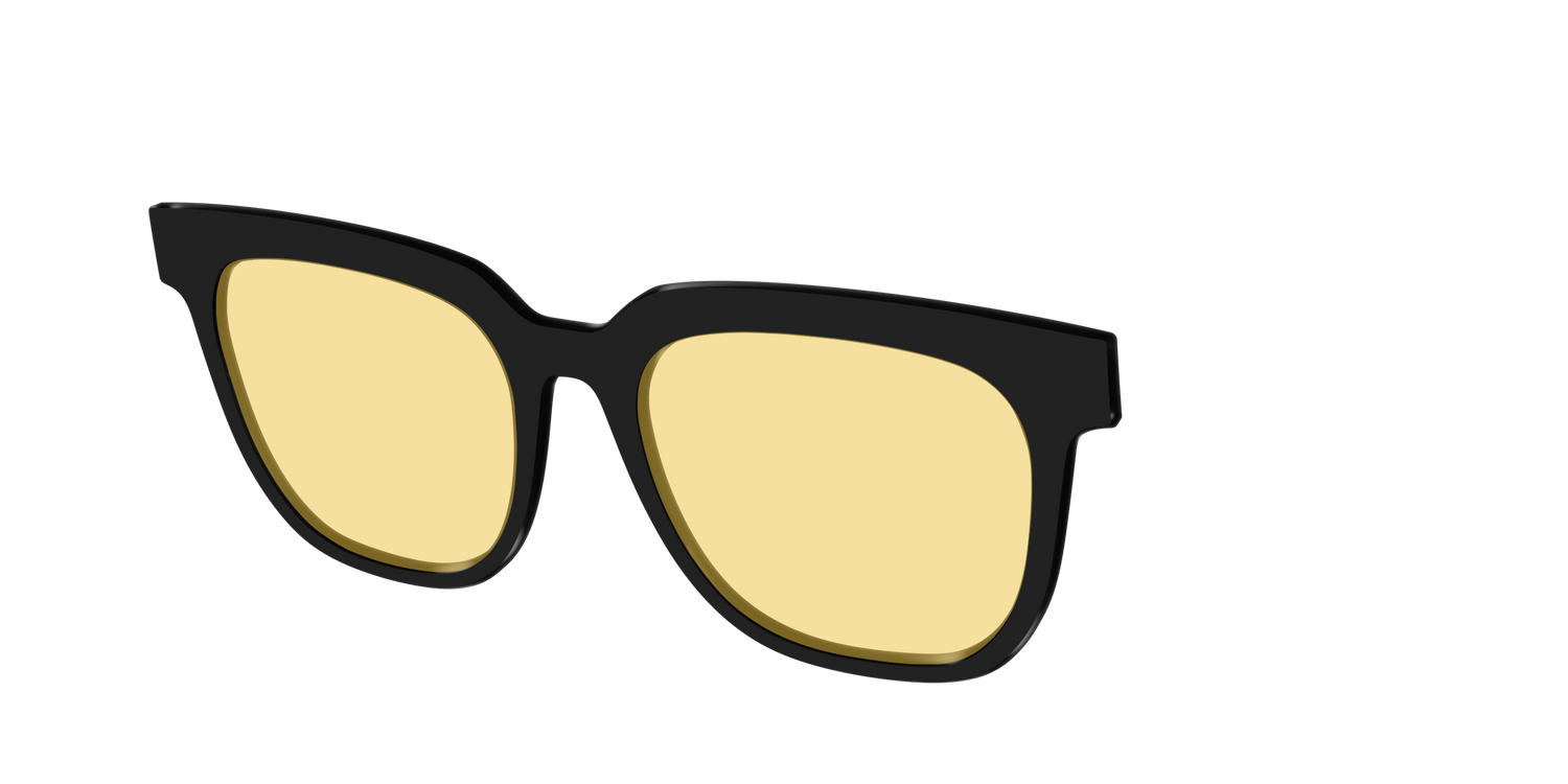The Black With Citrine Yellow Lens - Angle Top Image - Pair Eyewear