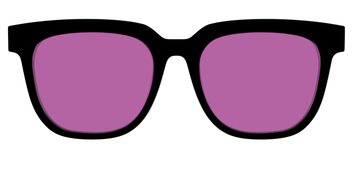 The Black with Violet Golf lens - Front Top Image - Pair Eyewear