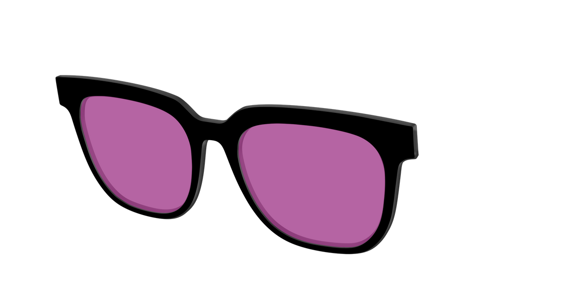 The Black with Violet Golf lens - Angle Top Image - Pair Eyewear