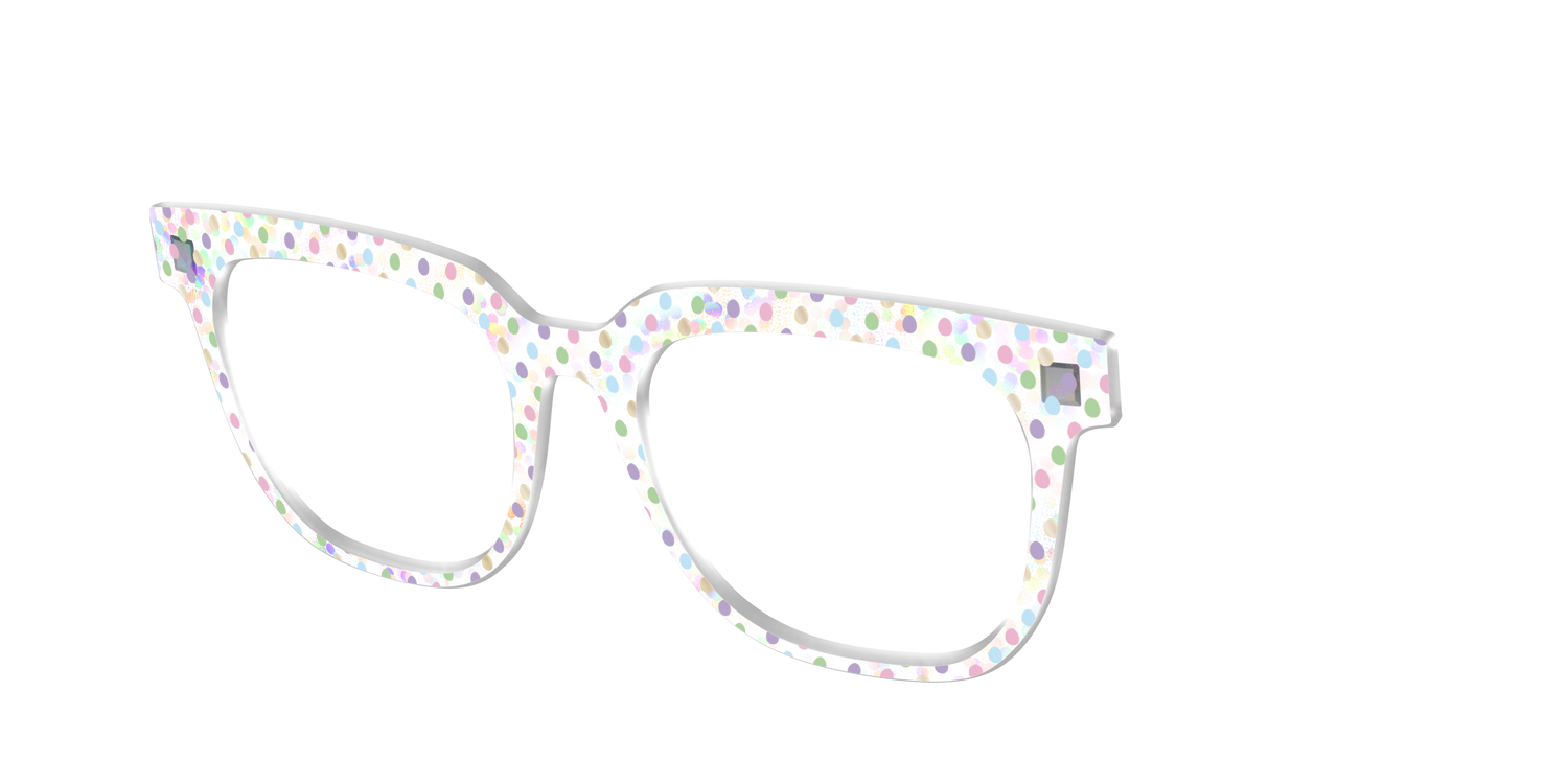 The Egg Polka Dot with Gold Foil Crystal - Angle Top Image - Pair Eyewear