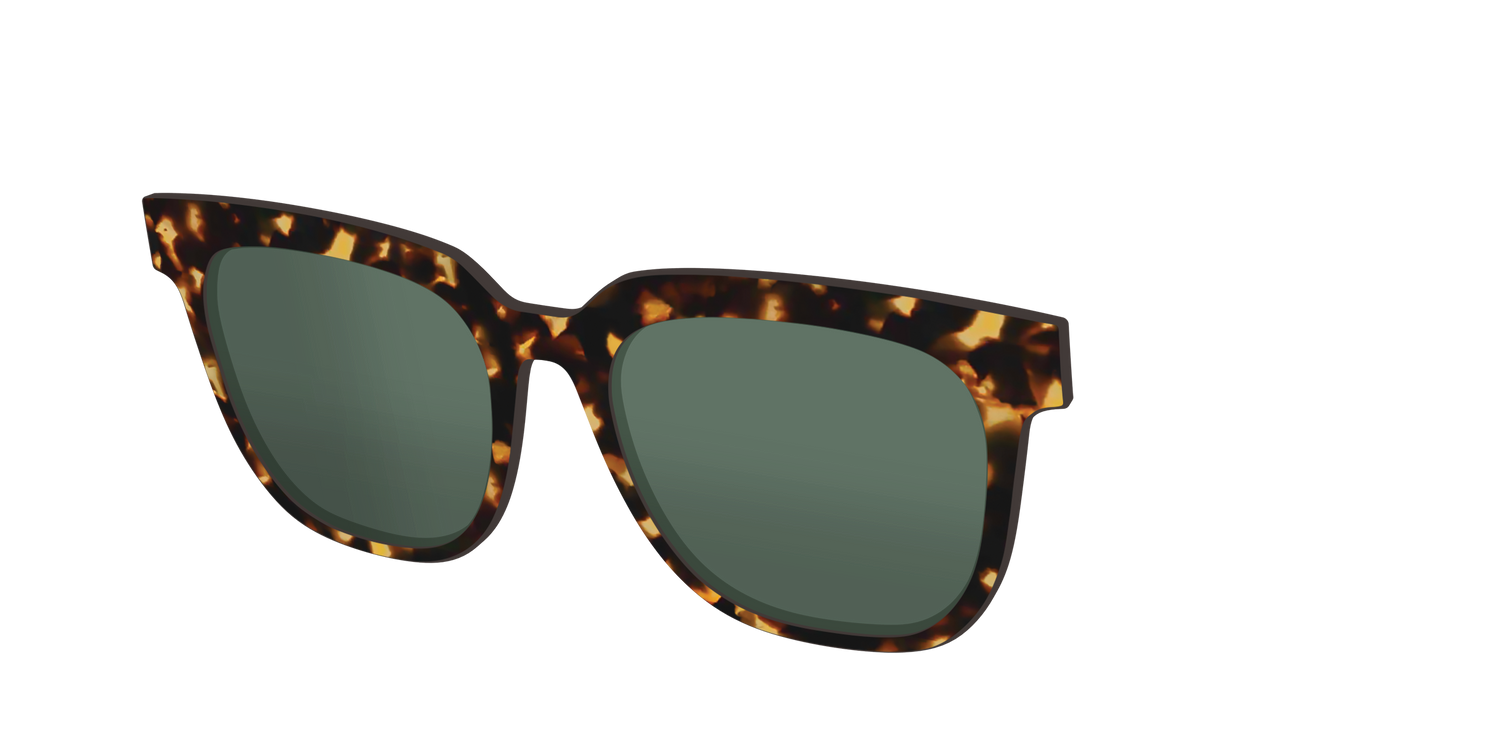 The Non-Polarized Green Tortoise Sun Top - Angle Top Image - Pair Eyewear