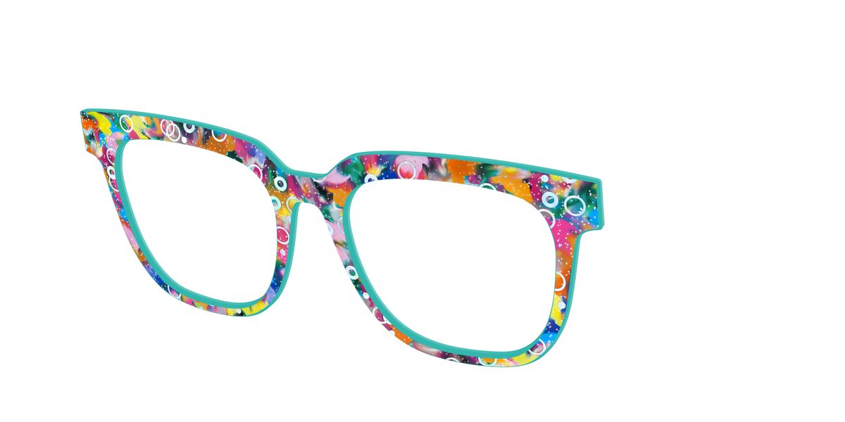 The Imaginative Tortoise with Bubble Glitter - Angle Top Image - Pair Eyewear