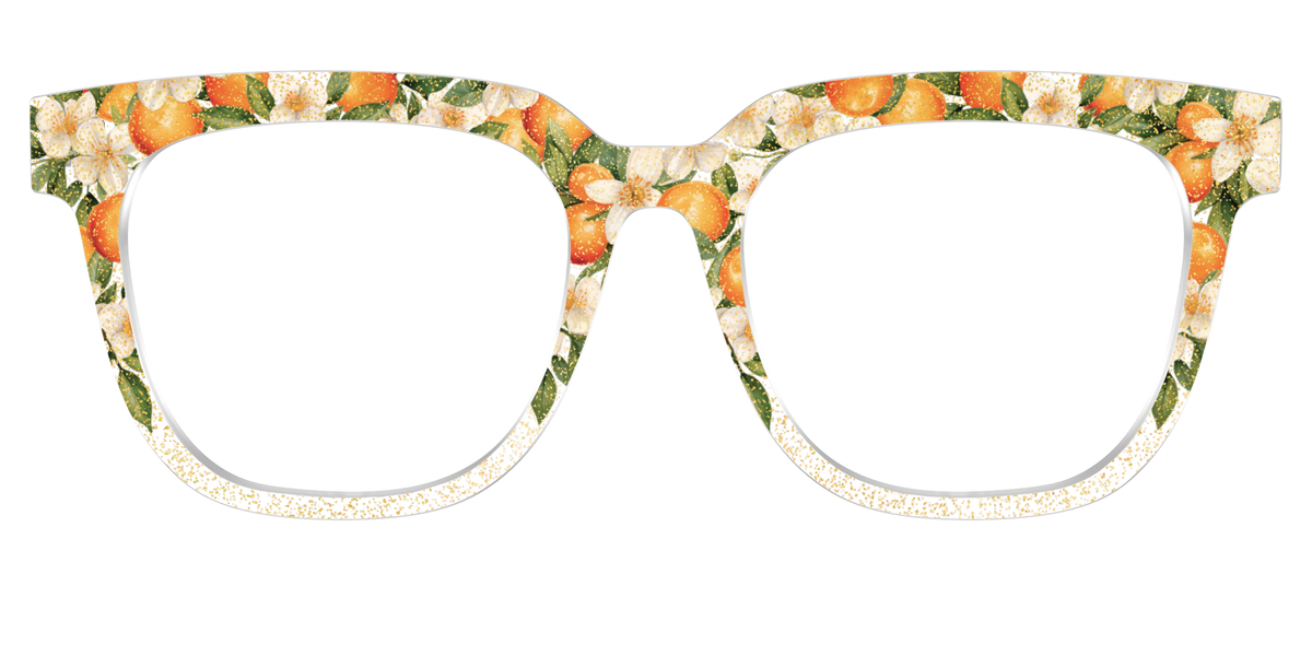 The Orange Blossom Glitter Crystal - Front Top Image - Pair Eyewear