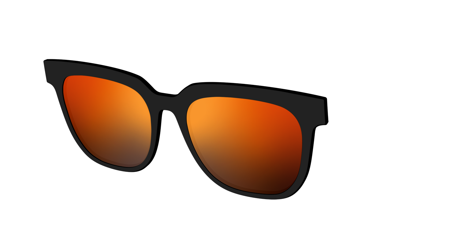The Polarized Orange Reflective Sun Top - Angle Top Image - Pair Eyewear