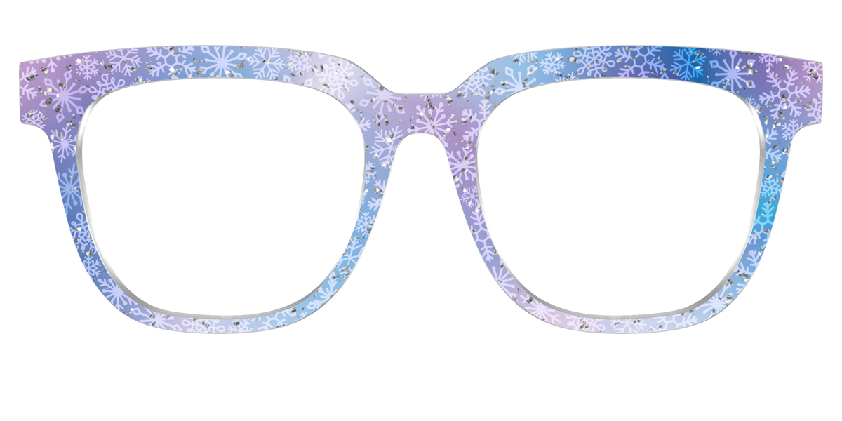 The Pastel Snowflake with Iridescent Glitter - Front Top Image - Pair Eyewear