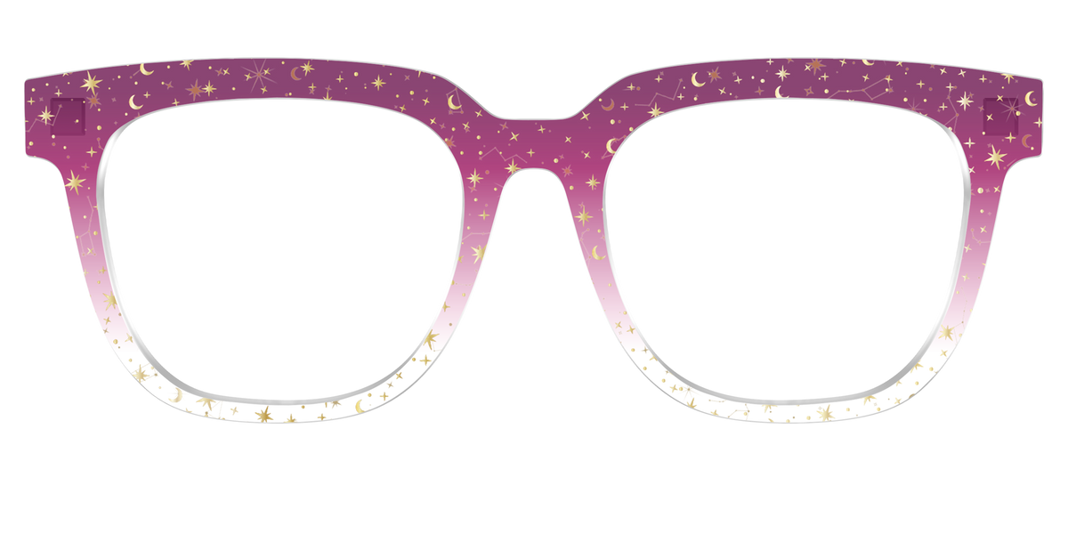 The Pink Ombre Gold Foil Crystal - Front Top Image - Pair Eyewear