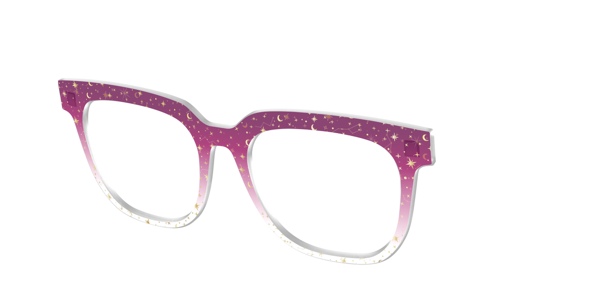 The Pink Ombre Gold Foil Crystal - Angle Top Image - Pair Eyewear