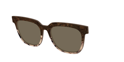The Polarized Dark Oak Tortoise Split Sun Top - Angle Top Thumbnail - Pair Eyewear