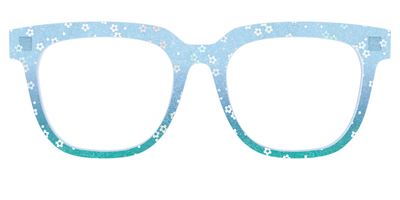 The Sky Blue Crystal with Daisy Glitter - Front Top Thumbnail - Pair Eyewear