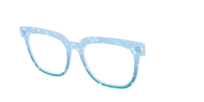The Sky Blue Crystal with Daisy Glitter - Angle Top Thumbnail - Pair Eyewear