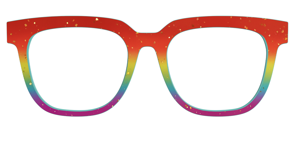 The Spectrum Gradient with Gold Flakes - Front Top Image - Pair Eyewear