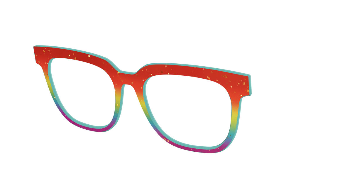 The Spectrum Gradient with Gold Flakes - Angle Top Image - Pair Eyewear