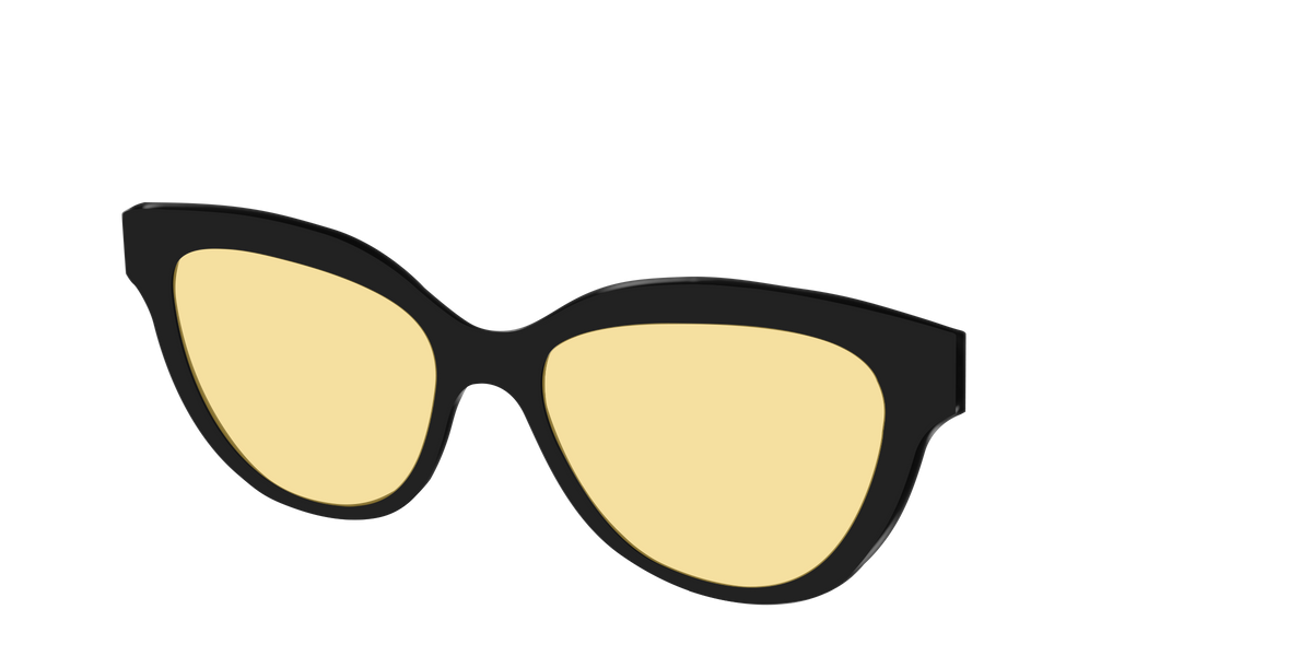 The Black With Citrine Yellow lens - Angle Top Image - Pair Eyewear