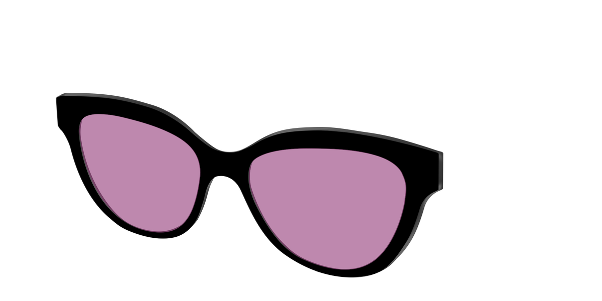 The Black with Pink Racquet Sport lens - Angle Top Image - Pair Eyewear