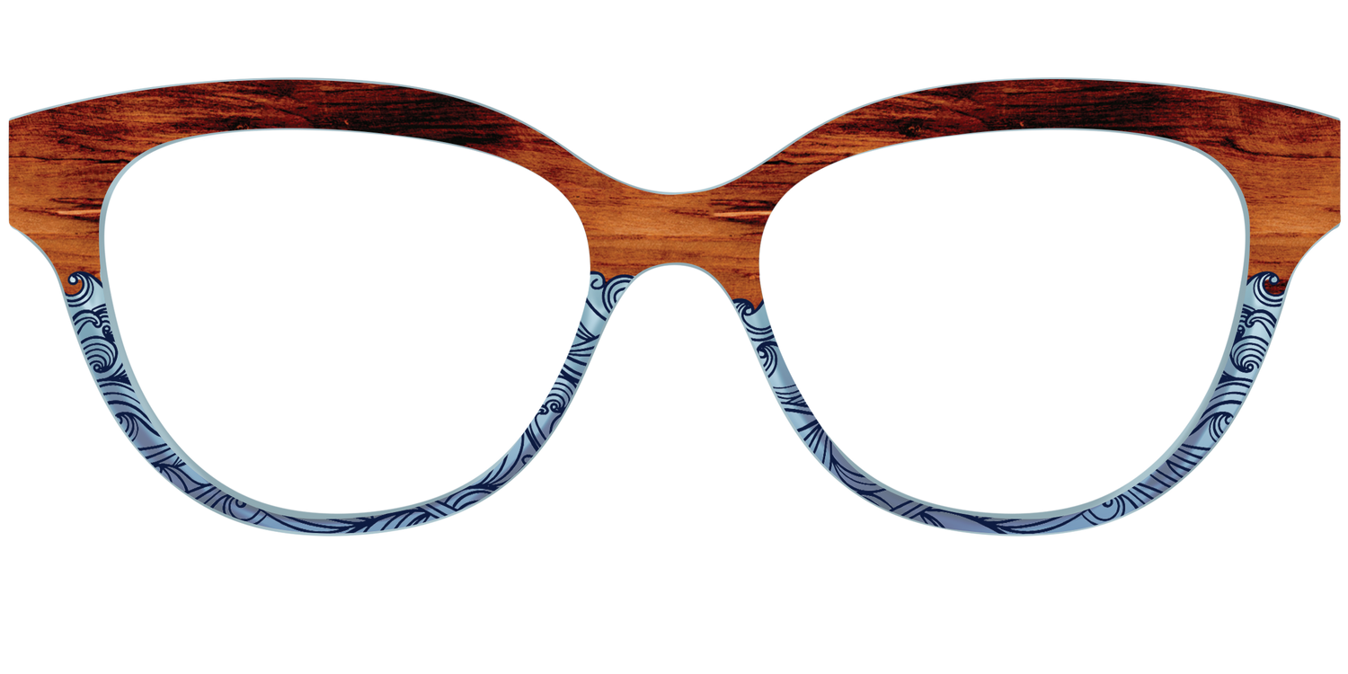 The Blue Wood Waves Crystal - Front Top Image - Pair Eyewear