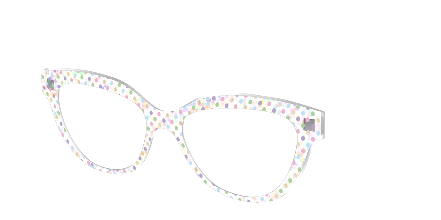 The Egg Polka Dot with Gold Foil Crystal - Angle Top Image - Pair Eyewear