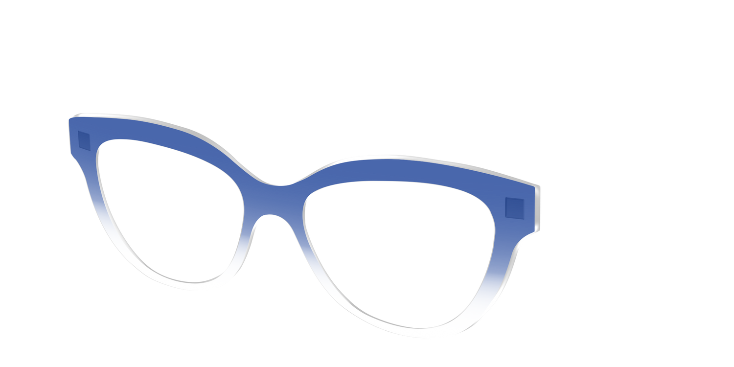 The Indigo Gradient Crystal - Angle Top Image - Pair Eyewear