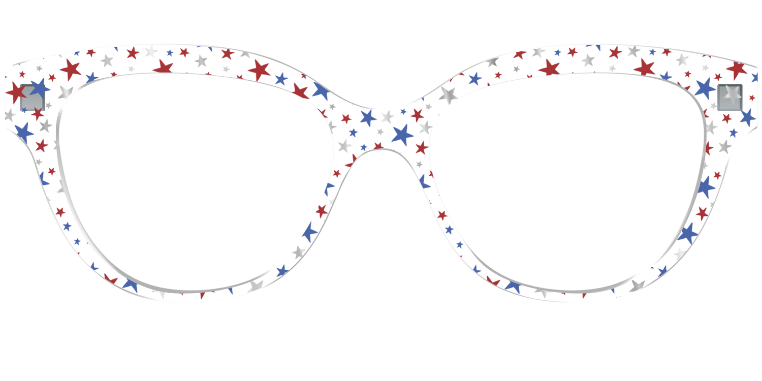 The Multi Stars Crystal with Silver Foil - Front Top Image - Pair Eyewear