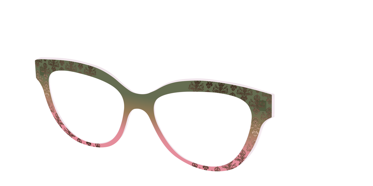 The Olive to Rose Trellis with Champagne Foil - Angle Top Image - Pair Eyewear