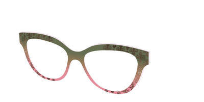 The Olive to Rose Trellis with Champagne Foil - Angle Top Thumbnail - Pair Eyewear