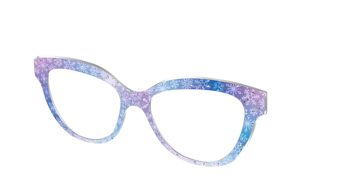 The Pastel Snowflake with Iridescent Glitter - Angle Top Image - Pair Eyewear