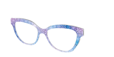 The Pastel Snowflake with Iridescent Glitter - Angle Top Thumbnail - Pair Eyewear