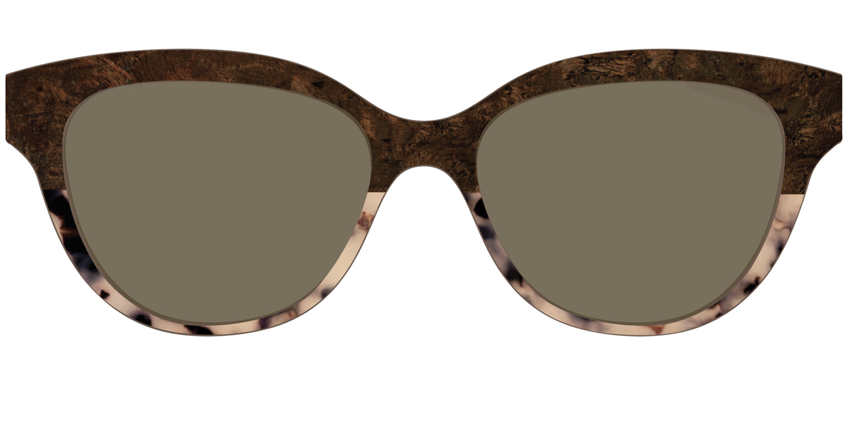 The Polarized Dark Oak Tortoise Split Sun Top - Front Top Image - Pair Eyewear