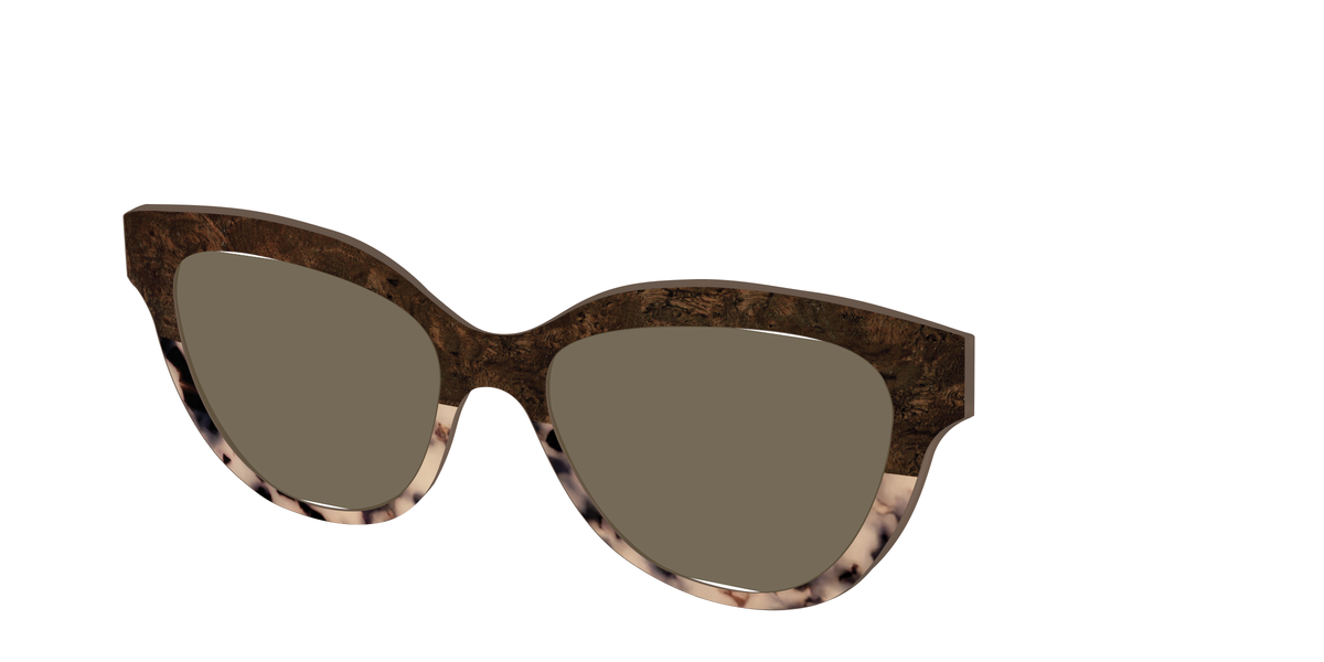 The Polarized Dark Oak Tortoise Split Sun Top - Angle Top Image - Pair Eyewear