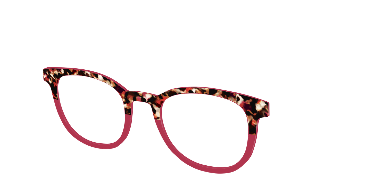 The Auburn Tortoise Crystal Split - Angle Top Image - Pair Eyewear