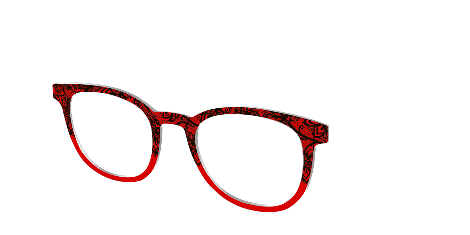 The Blood Red Lace Split - Angle Top Image - Pair Eyewear