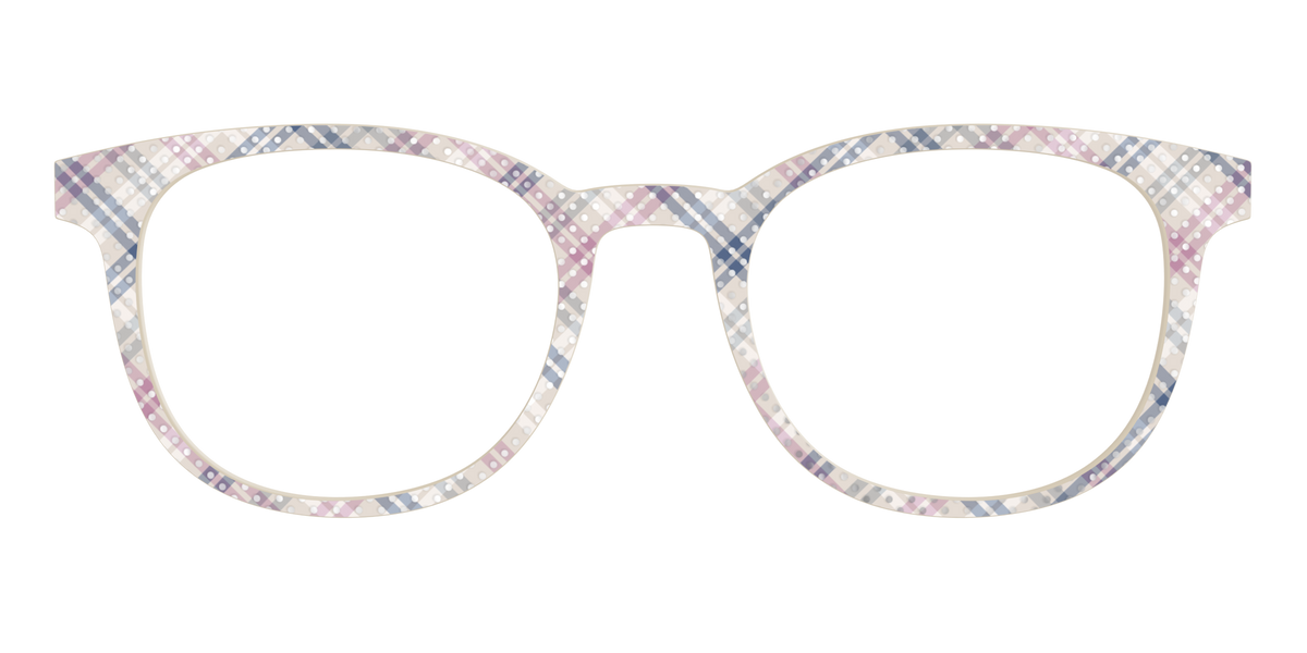 The Chiffon Plaid with Silver Foil Polka Dots - Front Top Image - Pair Eyewear