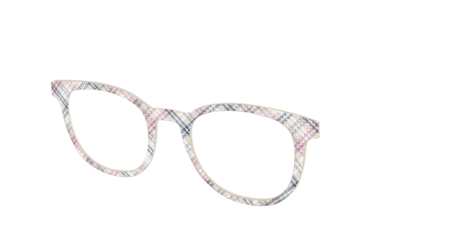 The Chiffon Plaid with Silver Foil Polka Dots - Angle Top Image - Pair Eyewear