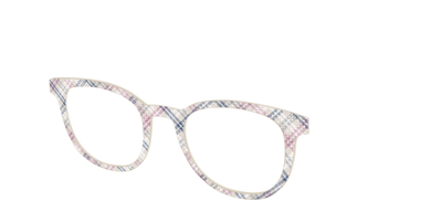 The Chiffon Plaid with Silver Foil Polka Dots - Angle Top Thumbnail - Pair Eyewear