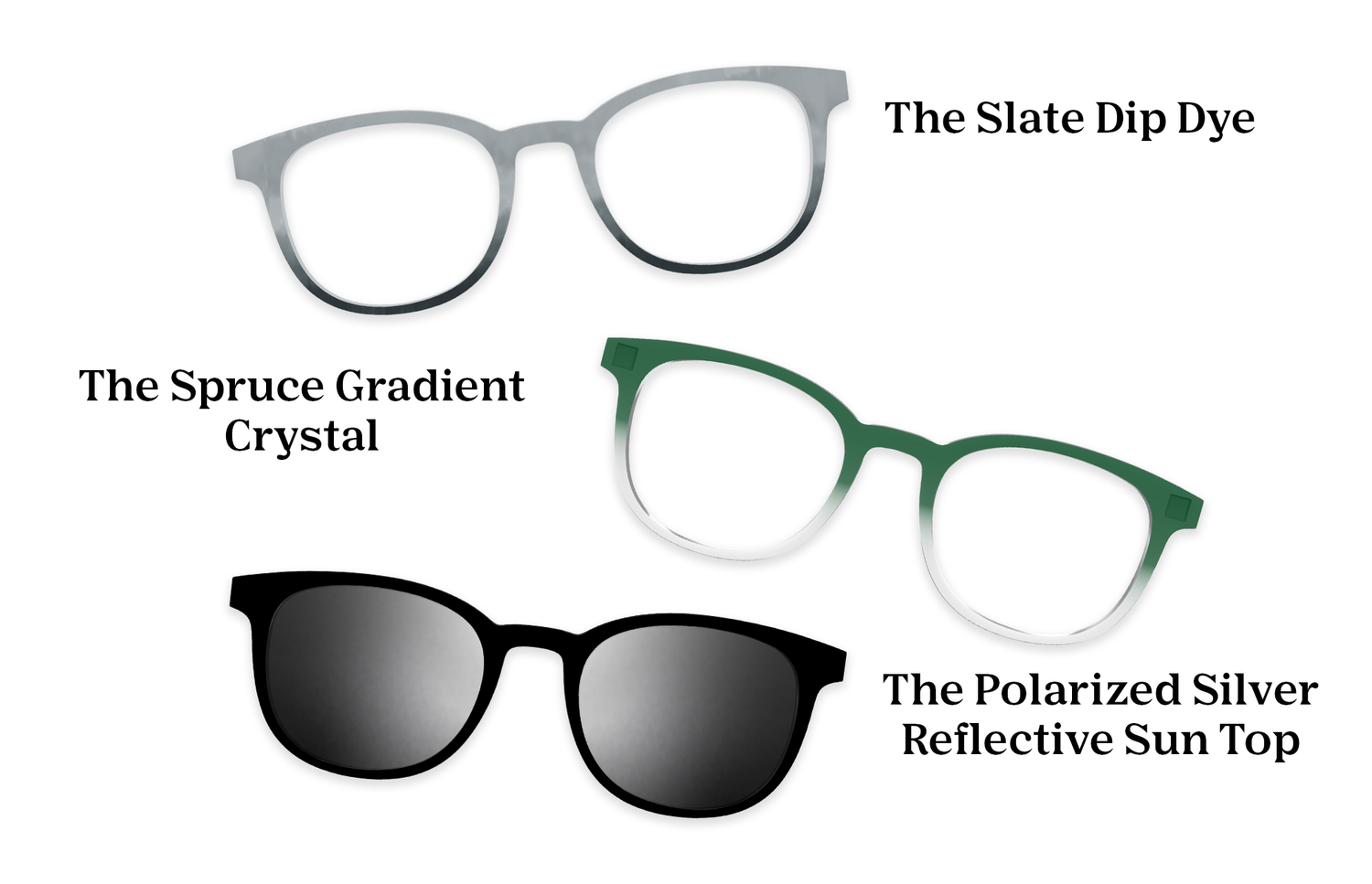 The Reese - Mixed Material - Lensless - Pairing Set - Pair Eyewear