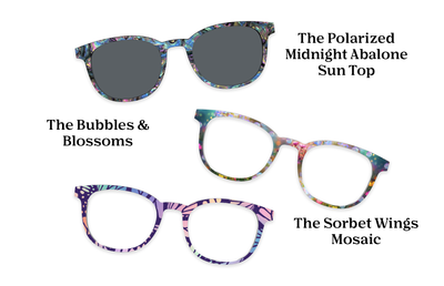 The Reese - Teal Pearlized Gradient Acetate Silver Metal - Pairing Set - Pair Eyewear