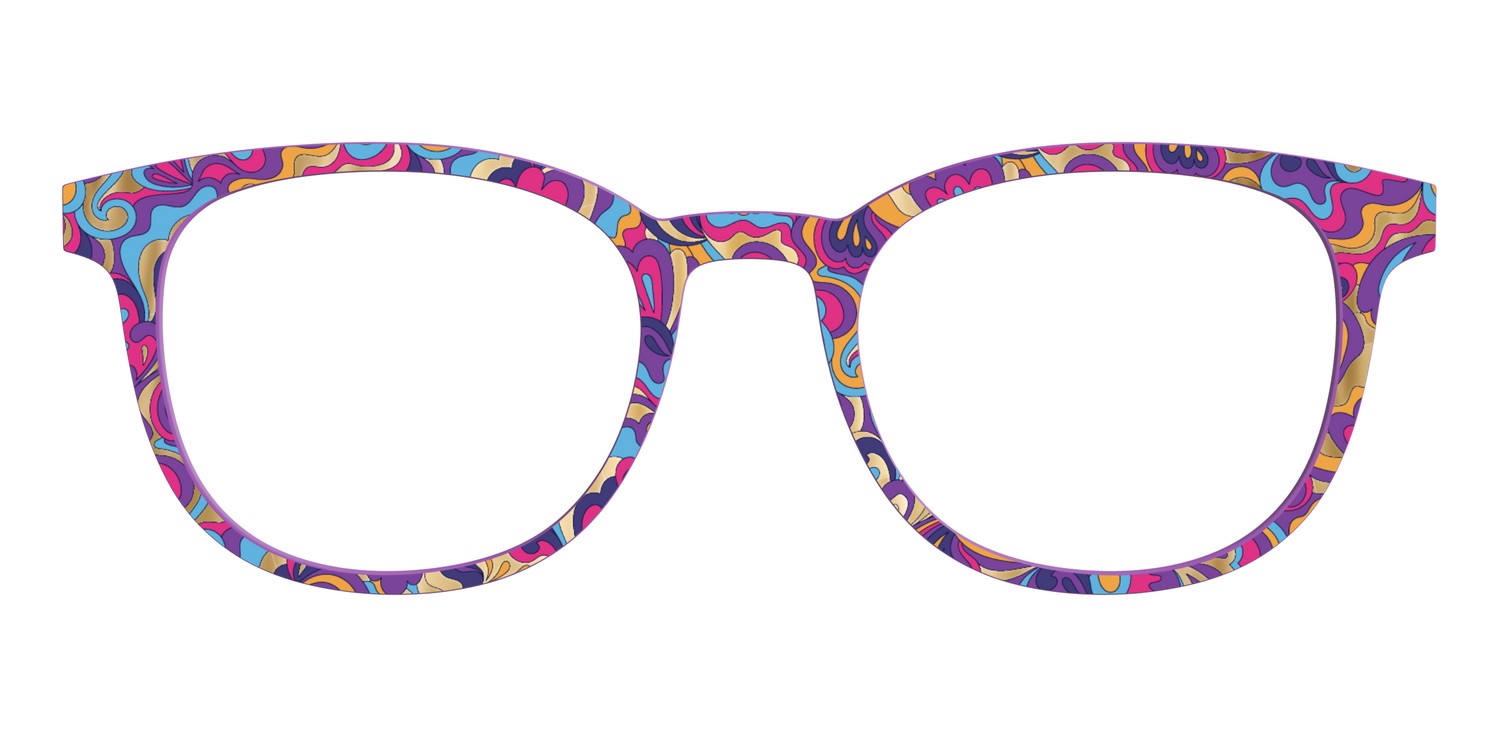 The Flower Power Paisley with Gold Foil - Front Top Image - Pair Eyewear