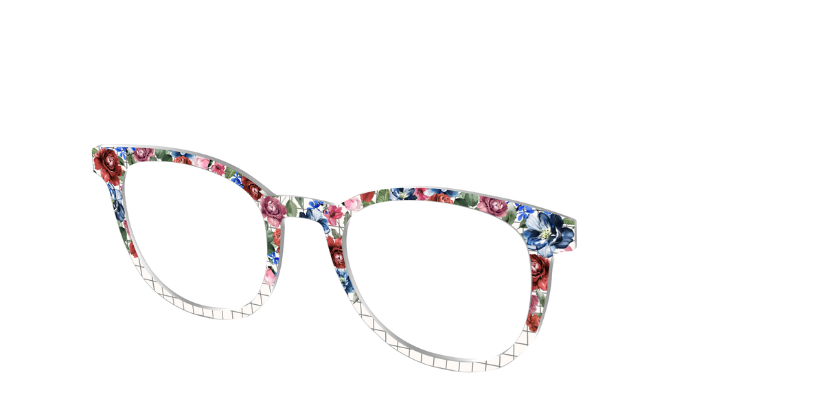 The Graph Paper Floral - Angle Top Image - Pair Eyewear
