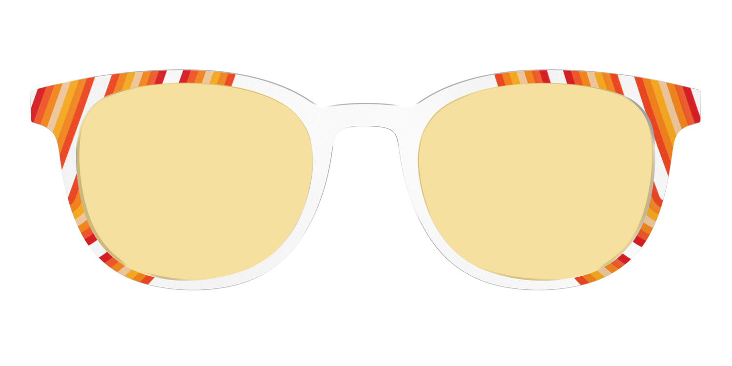 The Groovy Stripes with Citrine Yellow Lens - Front Top Image - Pair Eyewear