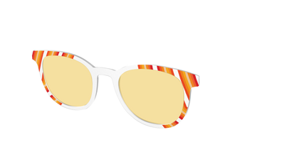 The Groovy Stripes with Citrine Yellow Lens - Angle Top Thumbnail - Pair Eyewear